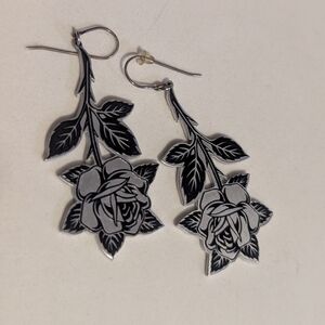 While Odin Sleeps rose earrings